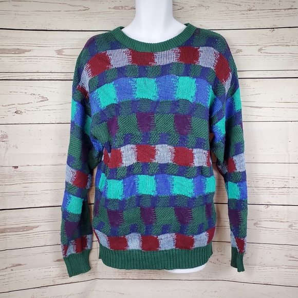 Vintage Other - VINTAGE LUCIEN RIALTO geometric pullover sweater M